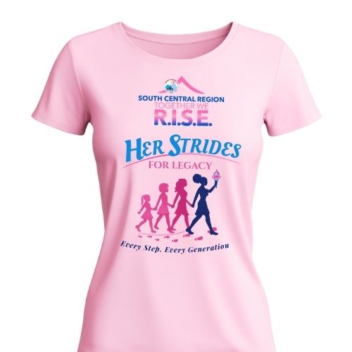 Her Strides for Legacy t-shirt (front)
